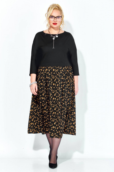 Платье Anastasia 1309 черный+принт - фото 4