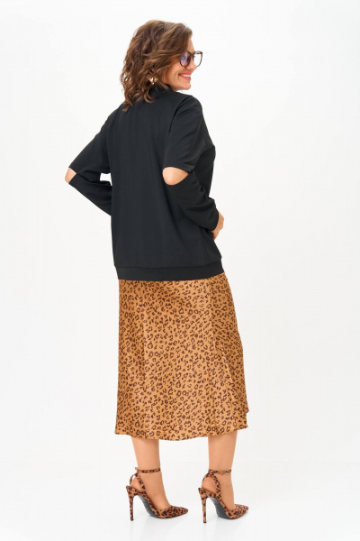 Джемпер, юбка Anastasia 1311 черный+принт - фото 8