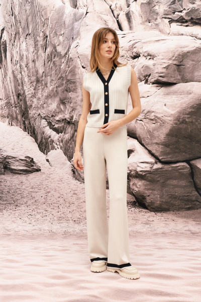 Брюки Barbara Geratti С8340BG туман/чёрный - фото 1