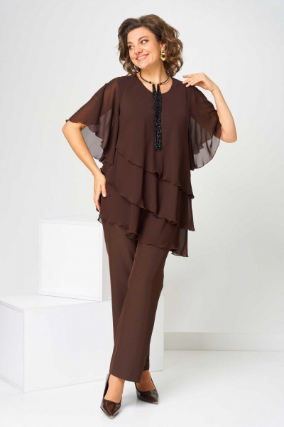 Блуза, брюки Асолия 1512 коричневый - фото 6