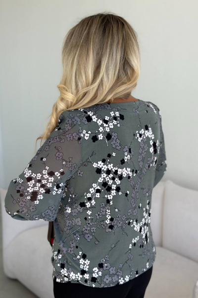 Блуза LindaLux 217 серая_ветка - фото 7