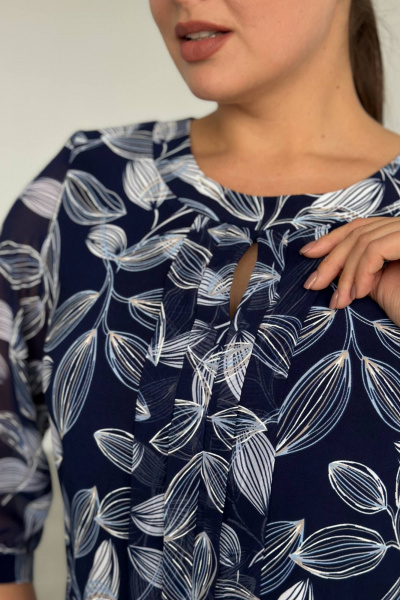 Блуза LindaLux 217 синие_лилии - фото 3