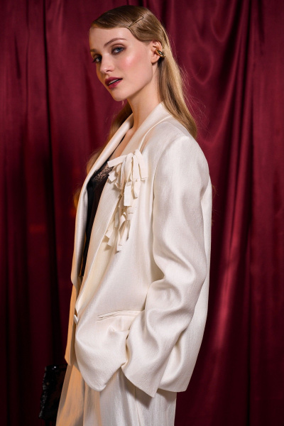 Брюки, жакет, топ Lokka 1744 молочный - фото 5