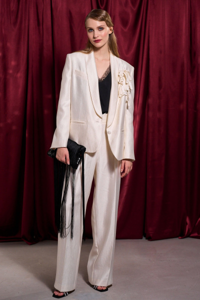 Брюки, жакет, топ Lokka 1744 молочный - фото 1