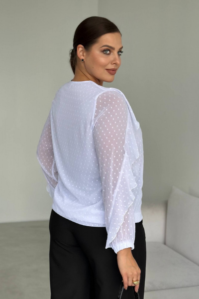 Блуза LindaLux 1-593 белый(воланы) - фото 3