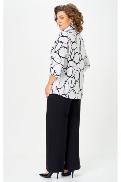 Блуза, брюки БелЭльСтиль 877-3_26_22+601-2_88_22 бело-черный - фото 7