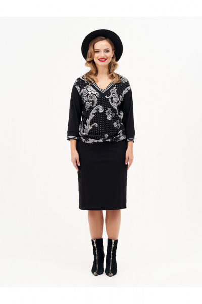 Джемпер, юбка Condra 10251 черный - фото 8