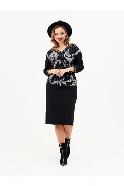 Джемпер, юбка Condra 10251 черный - фото 6