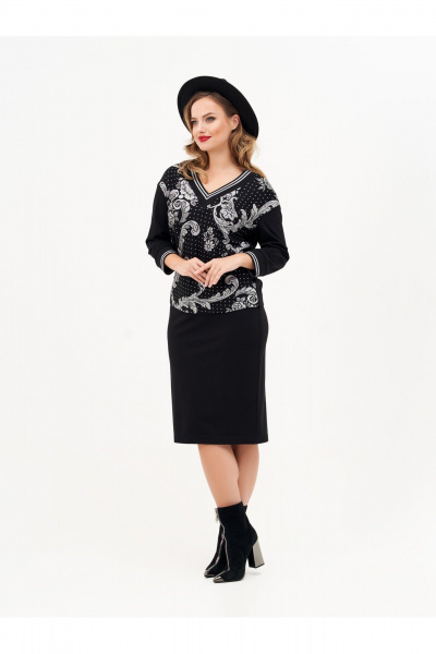 Джемпер, юбка Condra 10251 черный - фото 3