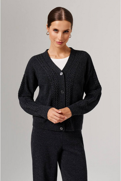 Кардиган Nelva 1908 темно-серый меланж - фото 3