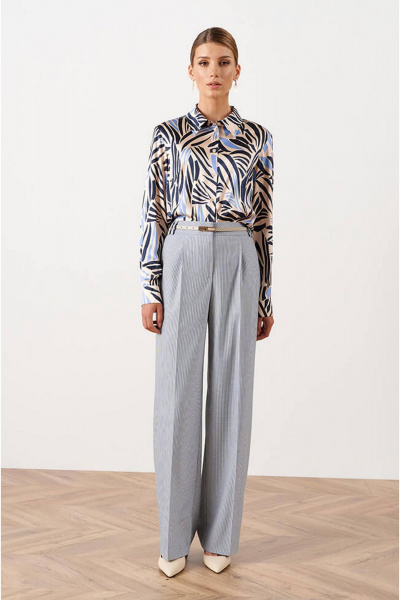 Брюки Nelva 31053 сине-голубой полоска - фото 1