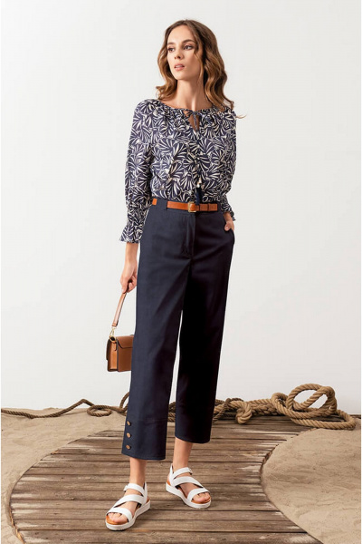 Брюки Nelva 31064 синий джинс - фото 1