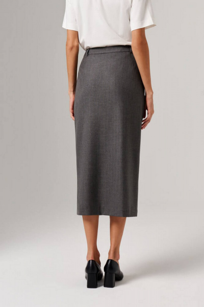 Юбка Nelva 4863 темно-серый полоска - фото 4