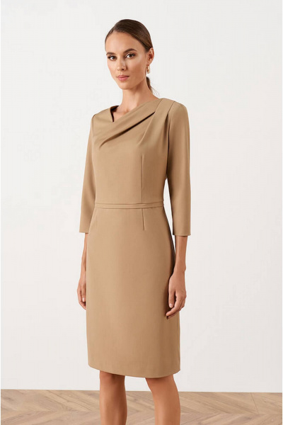 Платье Nelva 51542 бежевый - фото 2