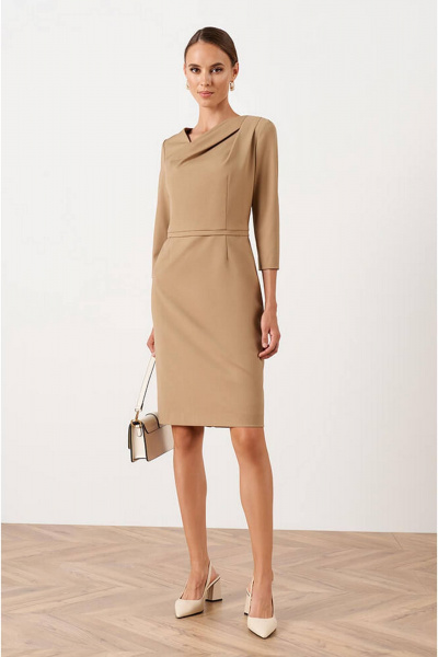 Платье Nelva 51542 бежевый - фото 1