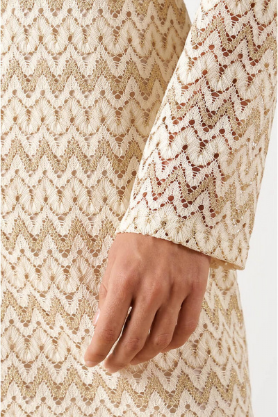 Платье Nelva 51564 сливочно-золотистый - фото 4