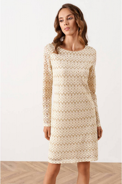 Платье Nelva 51564 сливочно-золотистый - фото 3