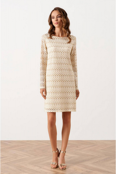 Платье Nelva 51564 сливочно-золотистый - фото 2