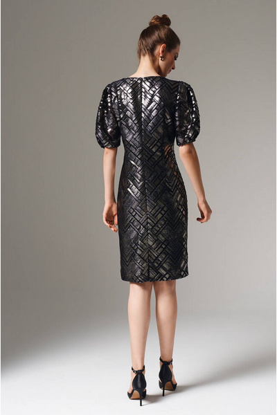 Платье Nelva 51613 черно-золотистый - фото 6