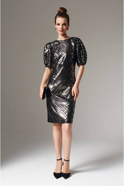 Платье Nelva 51613 черно-золотистый - фото 1