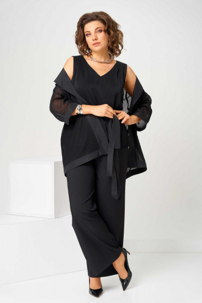 Брюки, кардиган, топ Асолия 1514 черный - фото 5