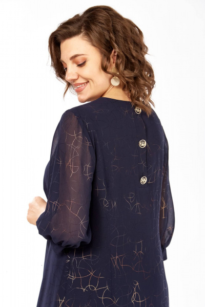 Платье Karina deLux M-1409 темно-синий - фото 6