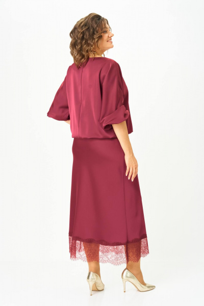 Блуза, юбка Karina deLux M-1410 бордо - фото 5