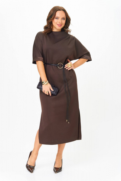 Платье Karina deLux M-1411 шоколад - фото 4