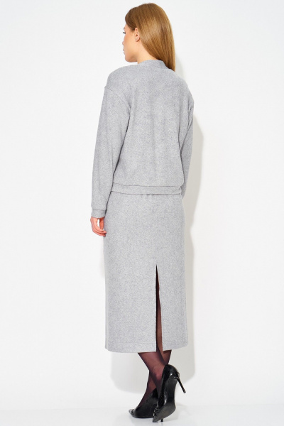 Джемпер, юбка Laikony L-283 серый - фото 8