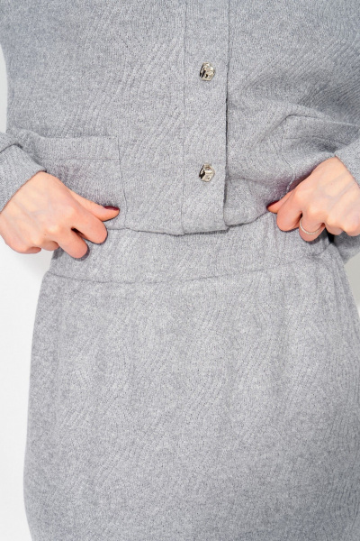 Джемпер, юбка Laikony L-283 серый - фото 6