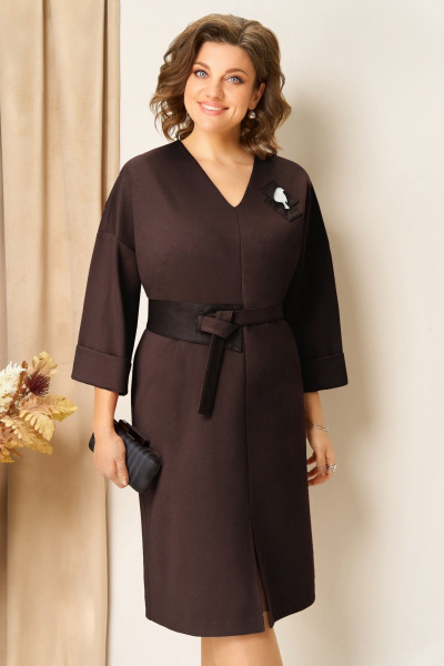 Платье VOLNA 1443 шоколадно-коричневый - фото 3