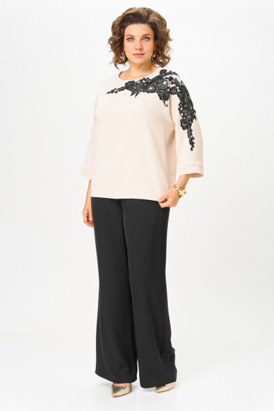Блуза, брюки Rumoda 2278_дл_бежевый-черный - фото 8