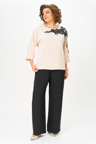 Блуза, брюки Rumoda 2278_дл_бежевый-черный - фото 7