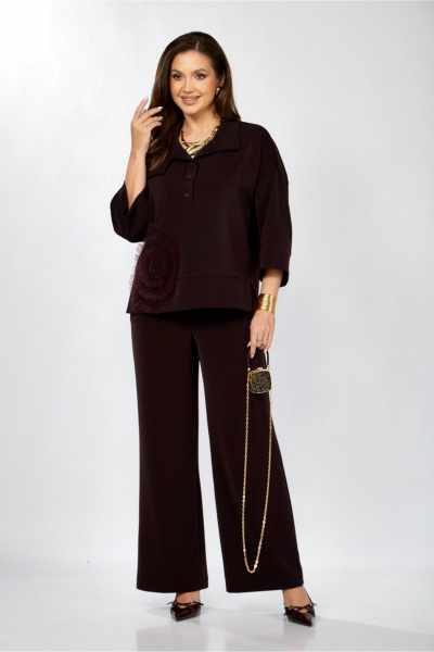 Блуза, брюки ZigzagStyle 559-2 темная ежевика - фото 10