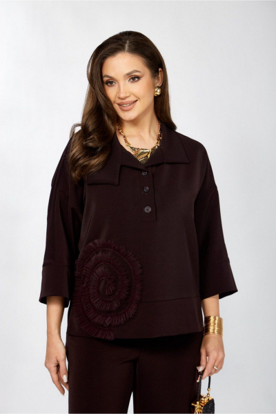 Блуза, брюки ZigzagStyle 559-2 темная ежевика - фото 2