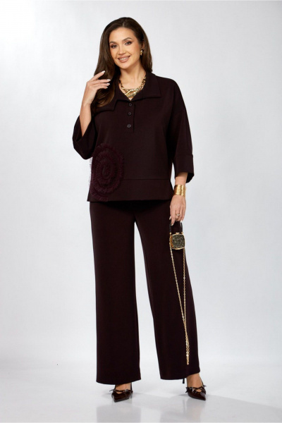 Блуза, брюки ZigzagStyle 559-2 темная ежевика - фото 8