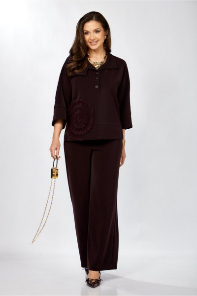 Блуза, брюки ZigzagStyle 559-2 темная ежевика - фото 1