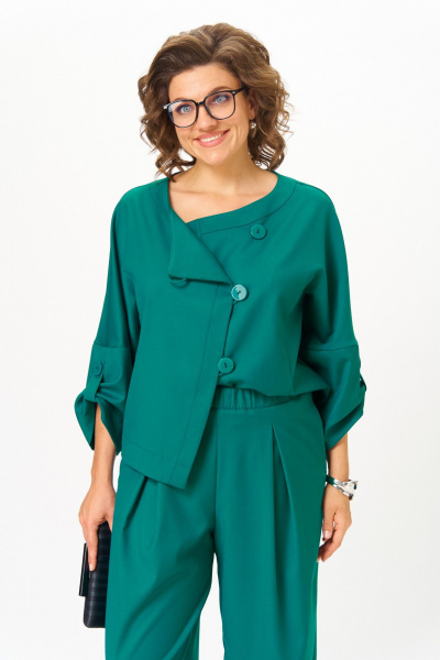 Брюки, жакет Michel chic 1436/1 изумрудный - фото 3