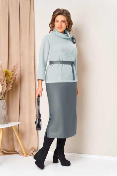 Джемпер, юбка VOLNA 1447 светло-голубой - фото 2