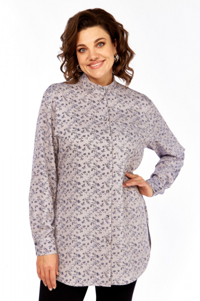 Рубашка Avenue 0347 серый_дизайн_цветочек - фото 13
