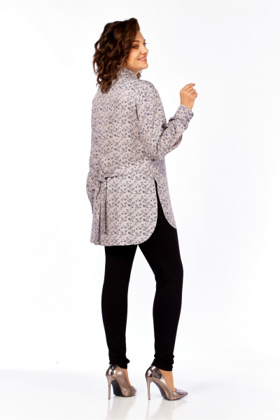 Рубашка Avenue 0347 серый_дизайн_цветочек - фото 8