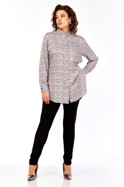 Рубашка Avenue 0347 серый_дизайн_цветочек - фото 6