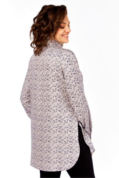Рубашка Avenue 0347 серый_дизайн_цветочек - фото 5