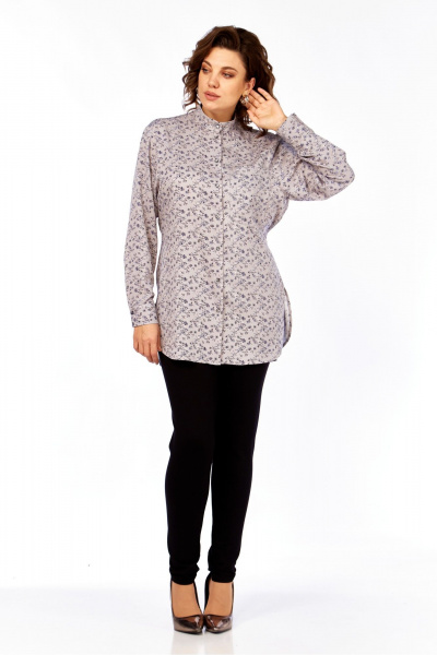 Рубашка Avenue 0347 серый_дизайн_цветочек - фото 2