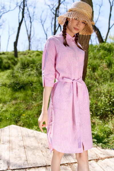 Платье Colors of PAPAYA 1525 розовый+полоски - фото 1