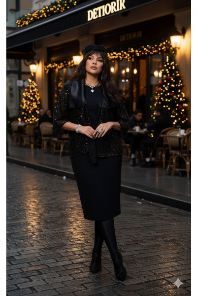 Жакет, платье Vittoria Queen 26333 черный - фото 7