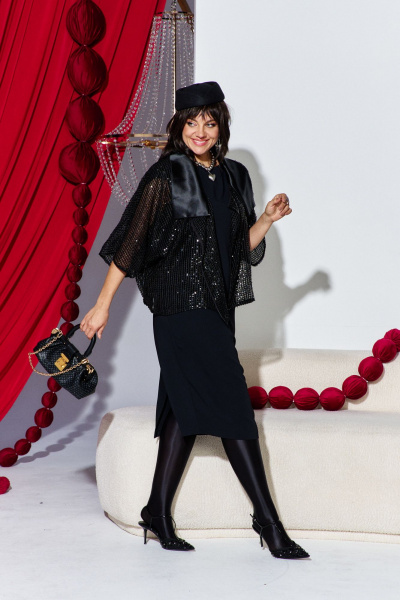 Жакет, платье Vittoria Queen 26333 черный - фото 3