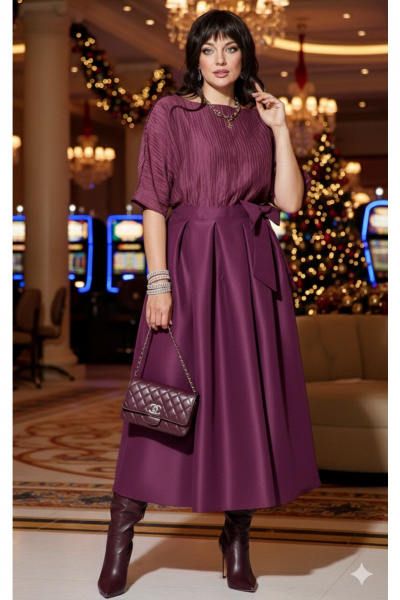Платье Vittoria Queen 26913/1 винный - фото 4