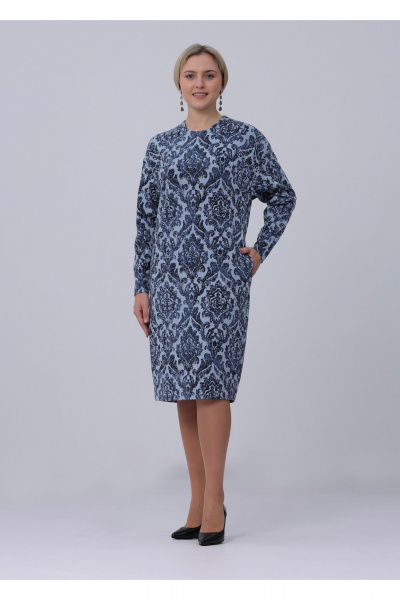 Платье Полинушка 667в голубые вензеля - фото 1