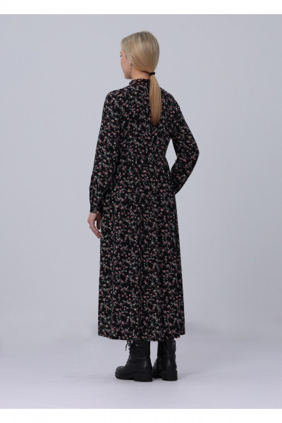 Платье Полинушка 682/1 розочки на черном - фото 3